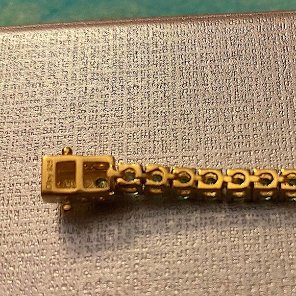 Tsavorite Garnet Tennis Bracelet Vermeil YG Over Sterling Silver8.10 ctw - Picture 5 of 6